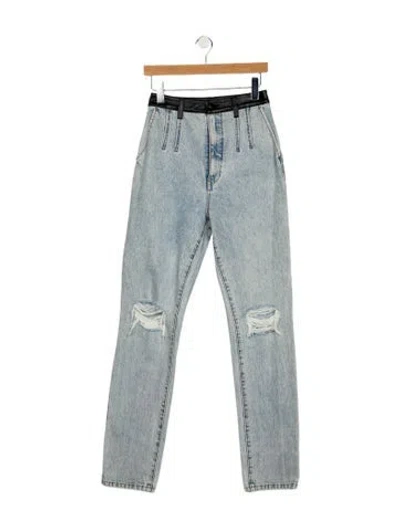 Pre-owned Alexander Wang High-rise Straight Leg Jeans In Blue