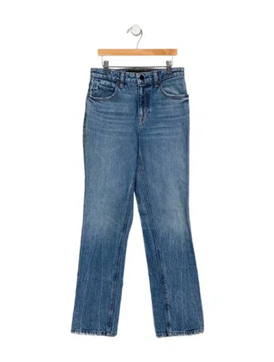 Pre-owned Alexander Wang High-rise Straight Leg Jeans In Blue
