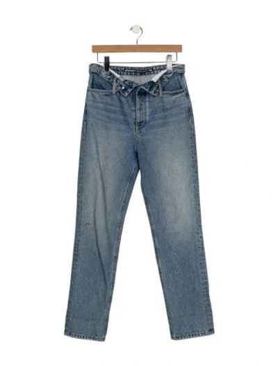 Pre-owned Alexander Wang High-rise Straight Leg Jeans In Blue