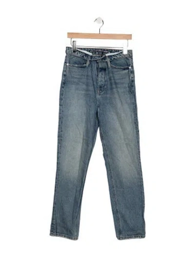 Pre-owned Alexander Wang High-rise Straight Leg Jeans In Blue