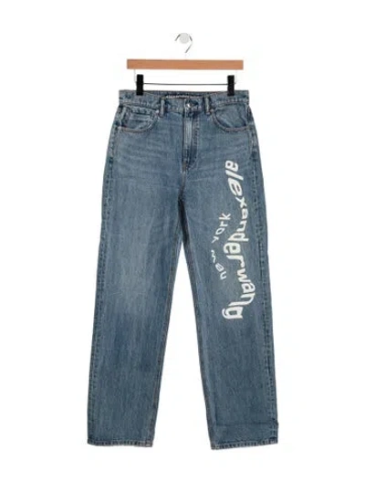 Pre-owned Alexander Wang High-rise Straight Leg Jeans In Blue