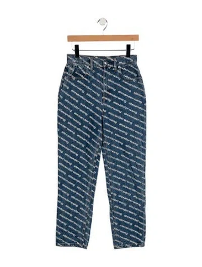 Pre-owned Alexander Wang High-rise Straight Leg Jeans In Blue