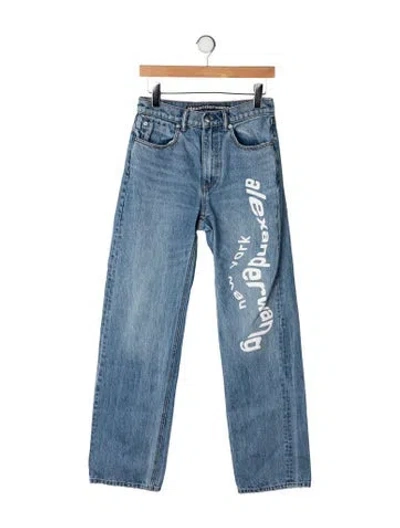 Pre-owned Alexander Wang High-rise Straight Leg Jeans In Blue