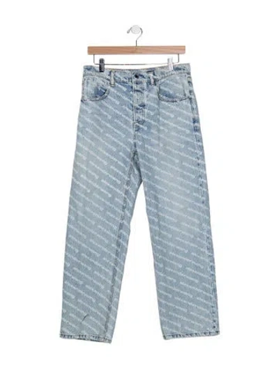 Pre-owned Alexander Wang High-rise Straight Leg Jeans In Blue