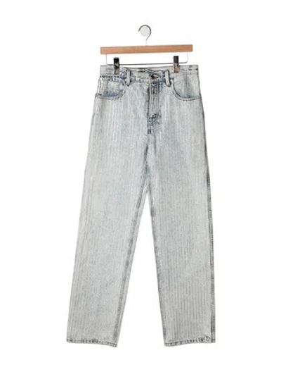 Pre-owned Alexander Wang High-rise Straight Leg Jeans In Green