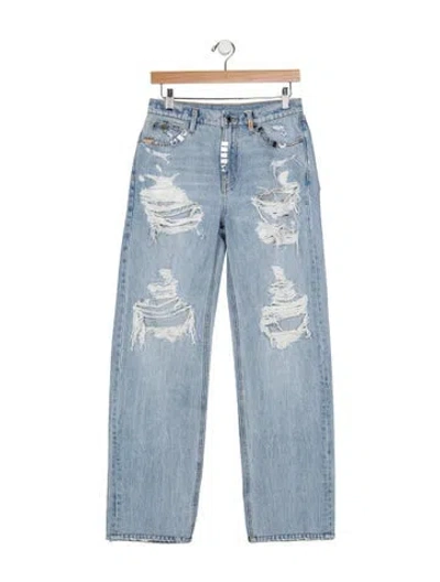Pre-owned Alexander Wang High-rise Straight Leg Jeans W/ Tags In Blue