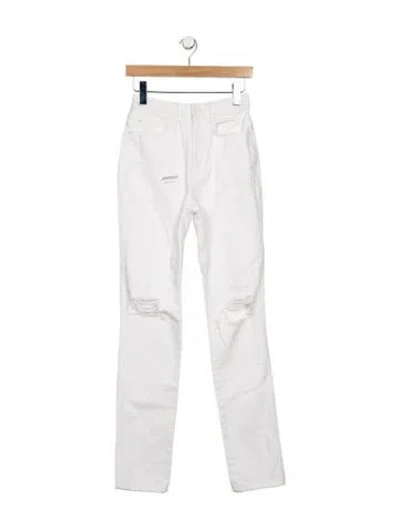 Pre-owned Alexander Wang High-rise Straight Leg Jeans In White