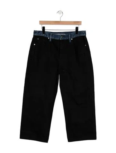 Pre-owned Alexander Wang High-rise Wide Leg Jeans In Black