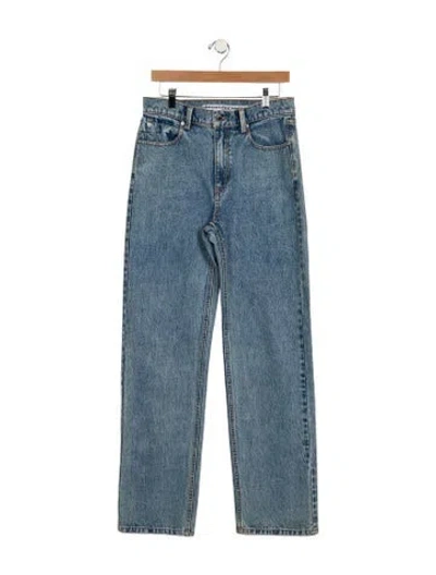 Pre-owned Alexander Wang High-rise Wide Leg Jeans In Blue