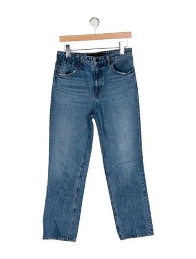 Pre-owned Alexander Wang High-rise Wide Leg Jeans In Blue