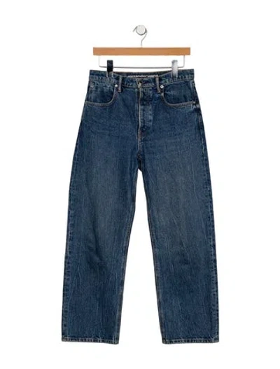 Pre-owned Alexander Wang High-rise Wide Leg Jeans In Blue