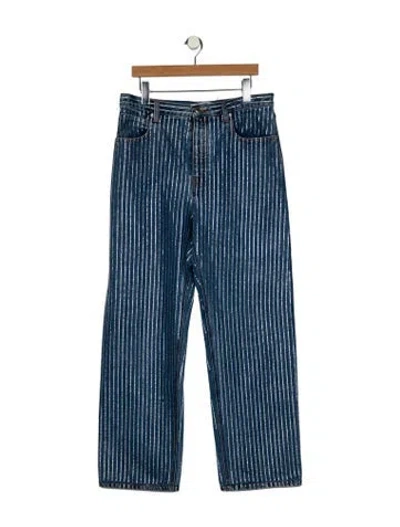 Pre-owned Alexander Wang High-rise Wide Leg Jeans In Blue