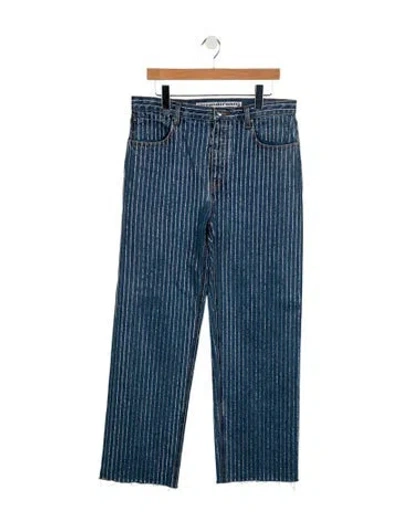 Pre-owned Alexander Wang High-rise Wide Leg Jeans In Blue