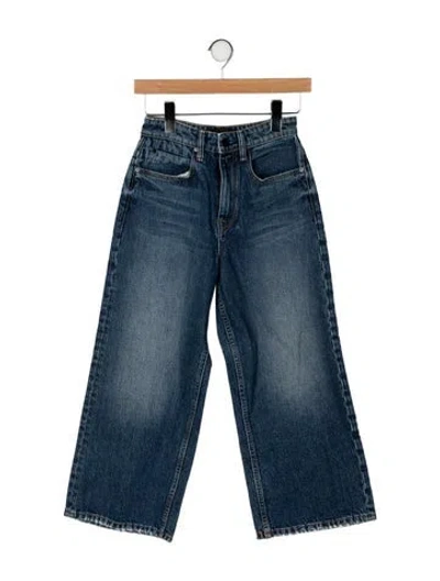 Pre-owned Alexander Wang High-rise Wide Leg Jeans In Blue