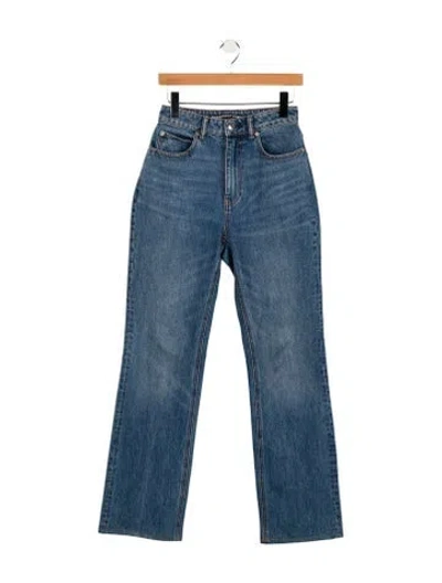 Pre-owned Alexander Wang High-rise Wide Leg Jeans In Blue