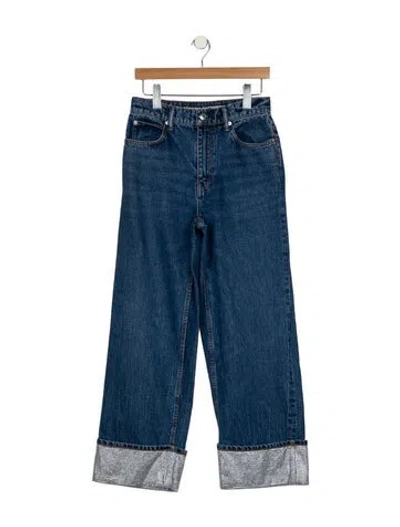 Pre-owned Alexander Wang High-rise Wide Leg Jeans In Blue