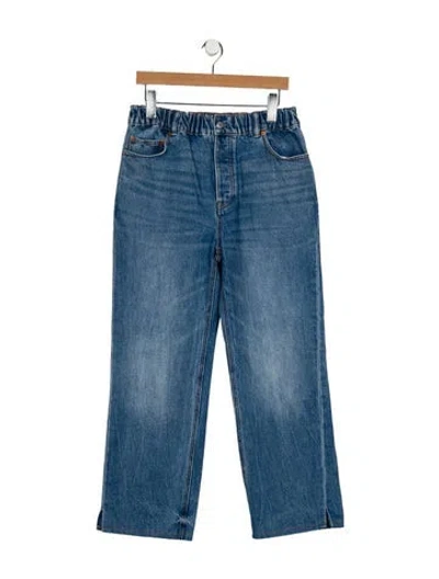 Pre-owned Alexander Wang High-rise Wide Leg Jeans In Blue