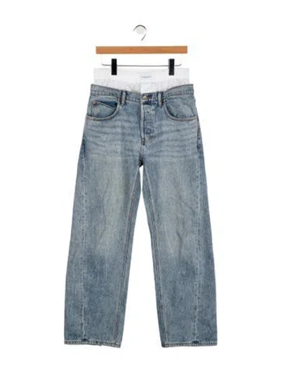 Pre-owned Alexander Wang High-rise Wide Leg Jeans In Blue