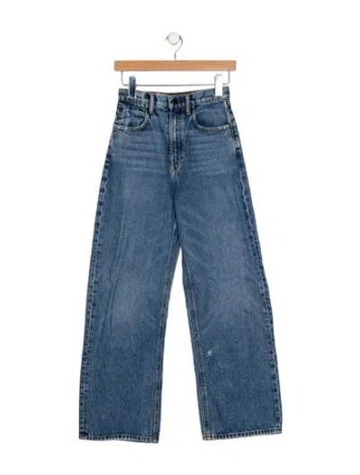 Pre-owned Alexander Wang High-rise Wide Leg Jeans In Blue