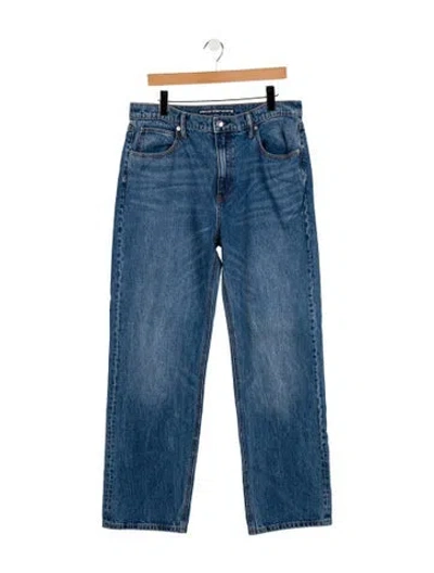Pre-owned Alexander Wang High-rise Wide Leg Jeans In Blue