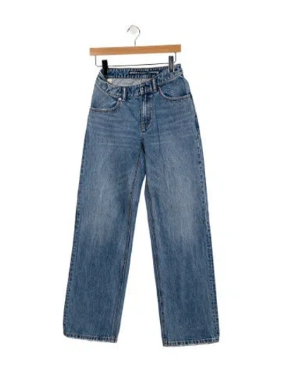 Pre-owned Alexander Wang High-rise Wide Leg Jeans In Blue