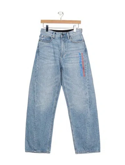Pre-owned Alexander Wang High-rise Wide Leg Jeans In Blue