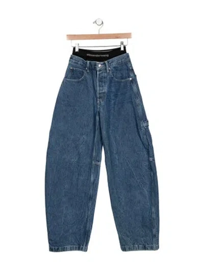 Pre-owned Alexander Wang High-rise Wide Leg Jeans In Blue