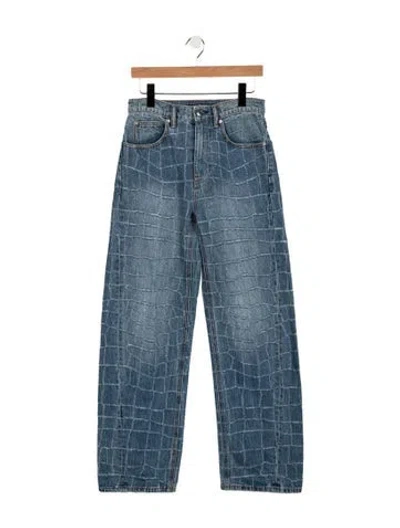 Pre-owned Alexander Wang High-rise Wide Leg Jeans In Blue