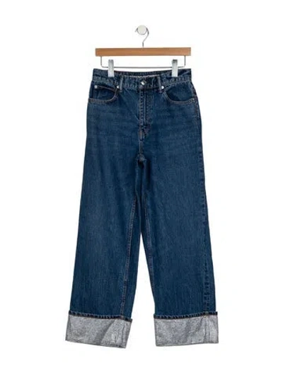 Pre-owned Alexander Wang High-rise Wide Leg Jeans In Blue