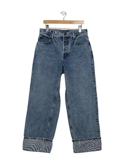 Pre-owned Alexander Wang High-rise Wide Leg Jeans In Blue