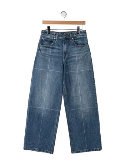 Pre-owned Alexander Wang High-rise Wide Leg Jeans In Blue