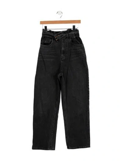 Pre-owned Alexander Wang High-rise Wide Leg Jeans In Gray
