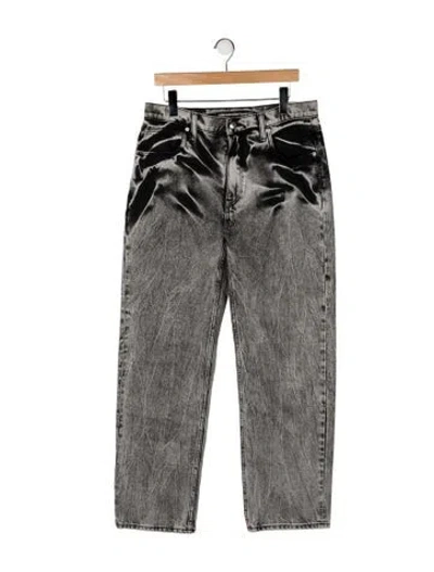 Pre-owned Alexander Wang High-rise Wide Leg Jeans In Gray