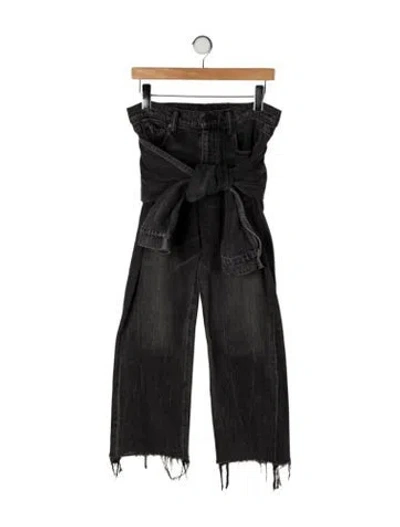 Pre-owned Alexander Wang High-rise Wide Leg Jeans In Gray