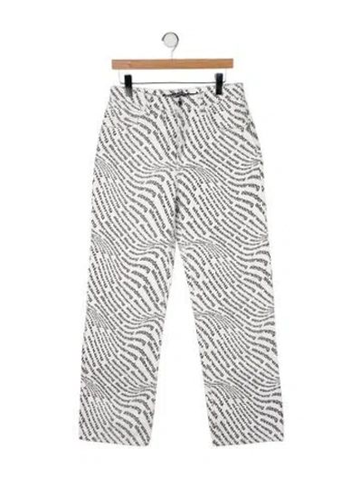 Pre-owned Alexander Wang High-rise Wide Leg Jeans In White