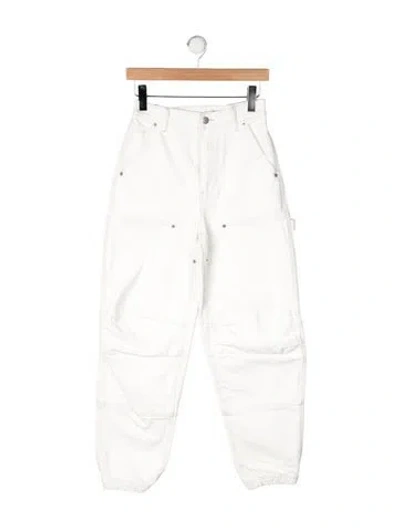 Pre-owned Alexander Wang High-rise Wide Leg Jeans In White