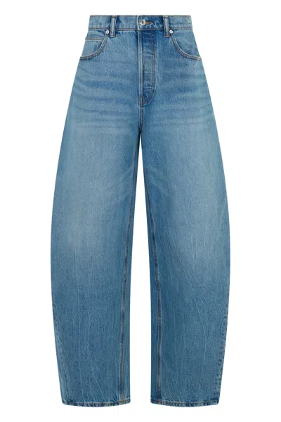 Alexander Wang High-waist Denim Wide-leg Jeans With Belt In Blue