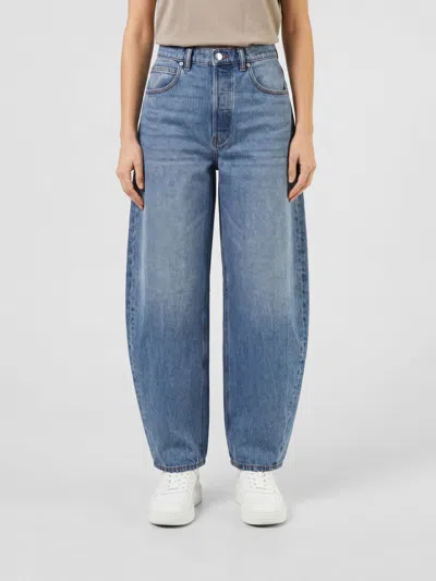ALEXANDER WANG ALEXANDER WANG HIGH-WAISTED BAGGY DENIM JEANS WITH RHINESTONE LOGO,I58617109