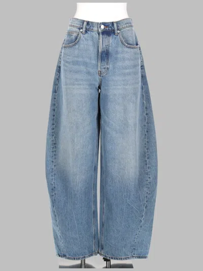 Alexander Wang High-waisted Barrel-leg Jeans In Blue