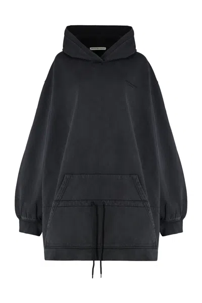 Alexander Wang Alexanderwang.t Hooded Cotton Mini Dress In Multi