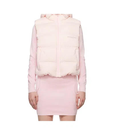 Alexander Wang Hooded Down Vest In Pink