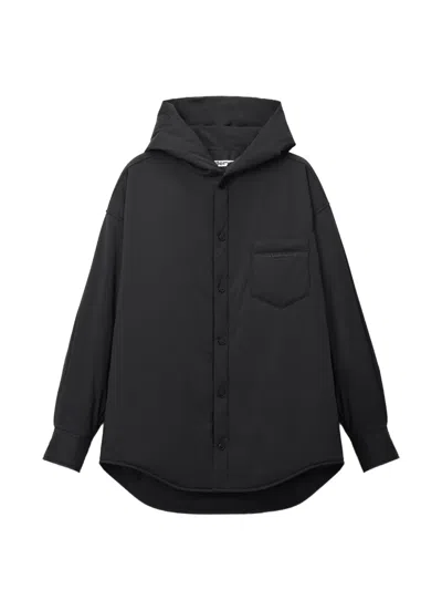 Alexander Wang Hooded Lightweight Jacket In Black