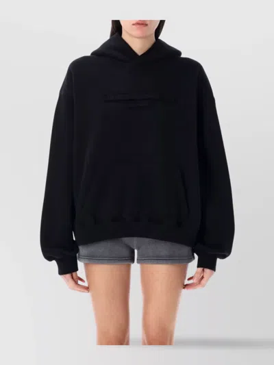 Alexander Wang Hooded Logo Hoodie Design In Black