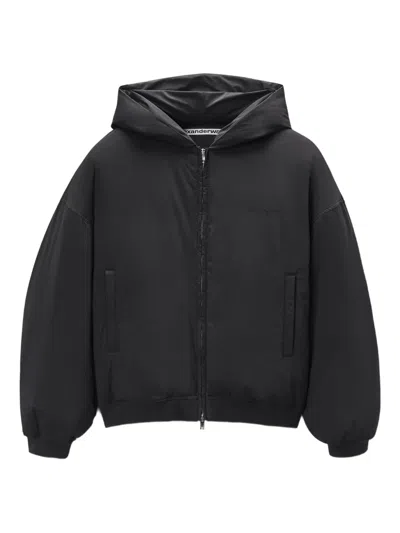 Alexander Wang Hooded Puffer Jacket In Black