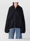 Alexander Wang Hooded Zip Jacket Crinkled Texture In Black
