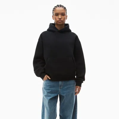 Alexander Wang Hoodie In Dense Fleece In Black