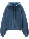 Alexander Wang Puff Logo-appliqué Hoodie In Blue