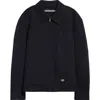 Alexander Wang Hotfix Crystal Boxy Workwear Jacket In Navy