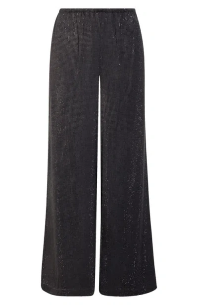 Alexander Wang Hotfix Crystal Relaxed Pants In 096a Washed Charcoal