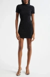 Alexander Wang Crystal-embellished Mock-neck Dress In Black